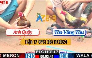 Trận 17 CPC1 26/11/2024 - Gà Cúp Mã Lai Của Anh Quậy Uống Máu Đối Thủ